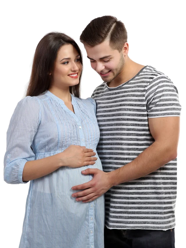 young-pregnant-woman-with-husband-isolated-white
